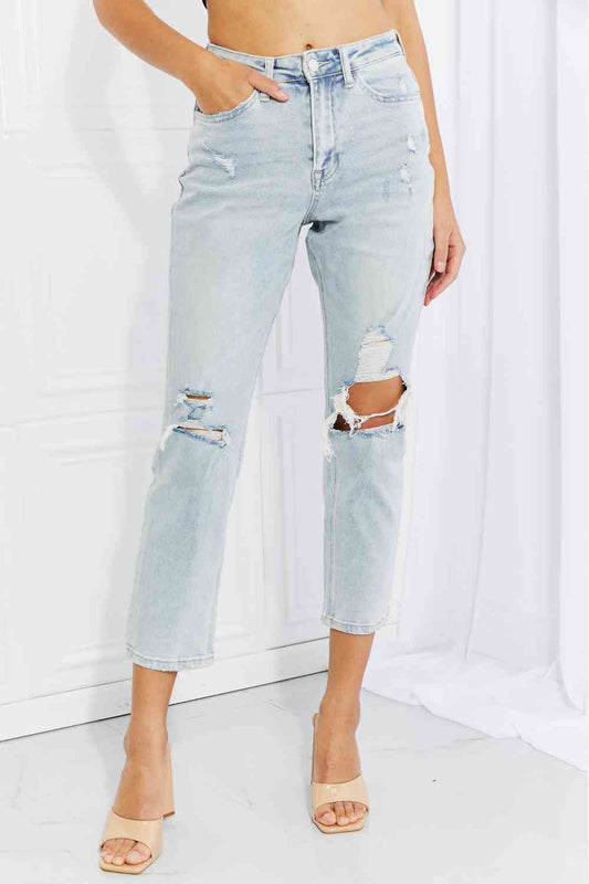 Vervet by Flying Monkey Stand Out Full Size Distressed Cropped Jeans